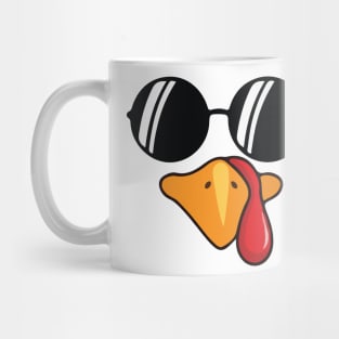 Funny Cute Happy Merry Thanksgiving turkey face Mug